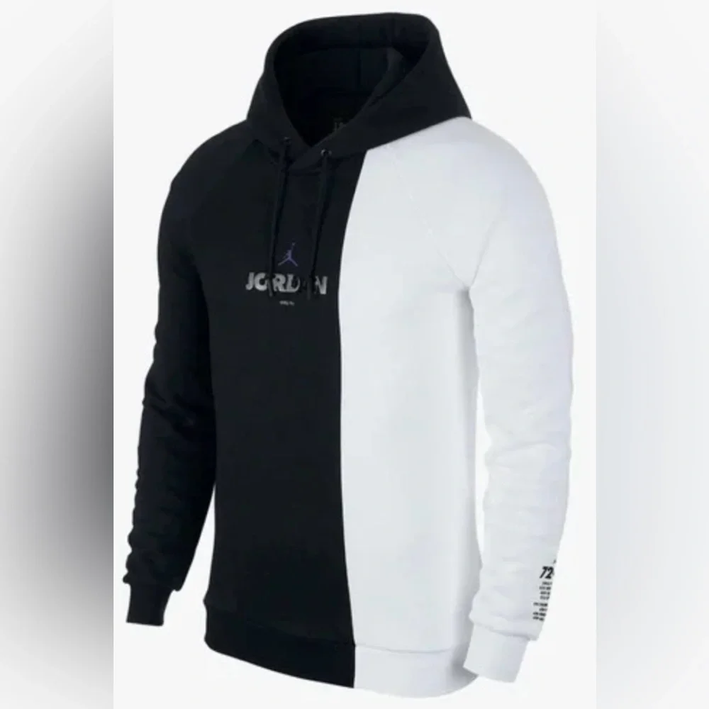 Preowned- Men’s Air Jordan Legacy II Pull Over Concord Black &White Hoodie -Sz M